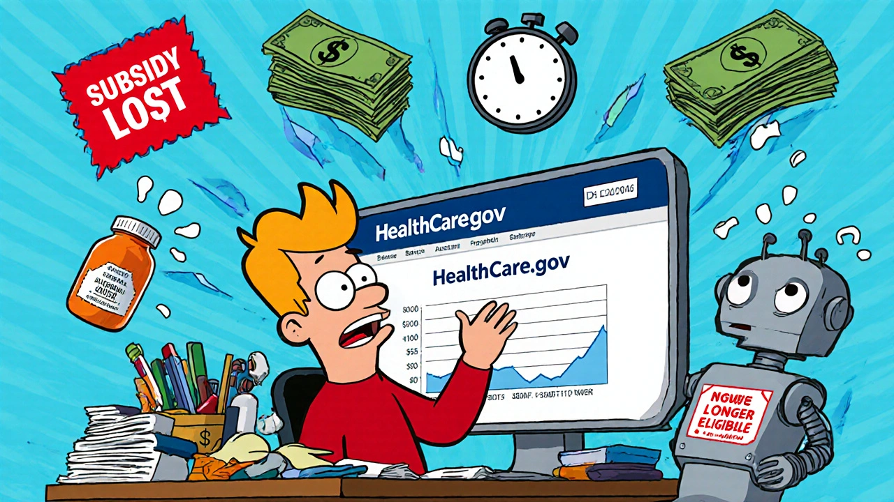 Freelancer updating income online as subsidy warnings and bills float around.