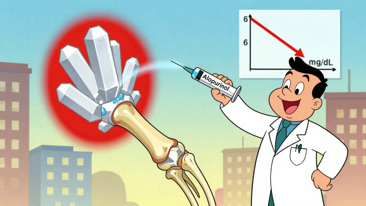 Urate Targets in Gout: How Allopurinol and Febuxostat Work to Prevent Flares and Dissolve Crystals